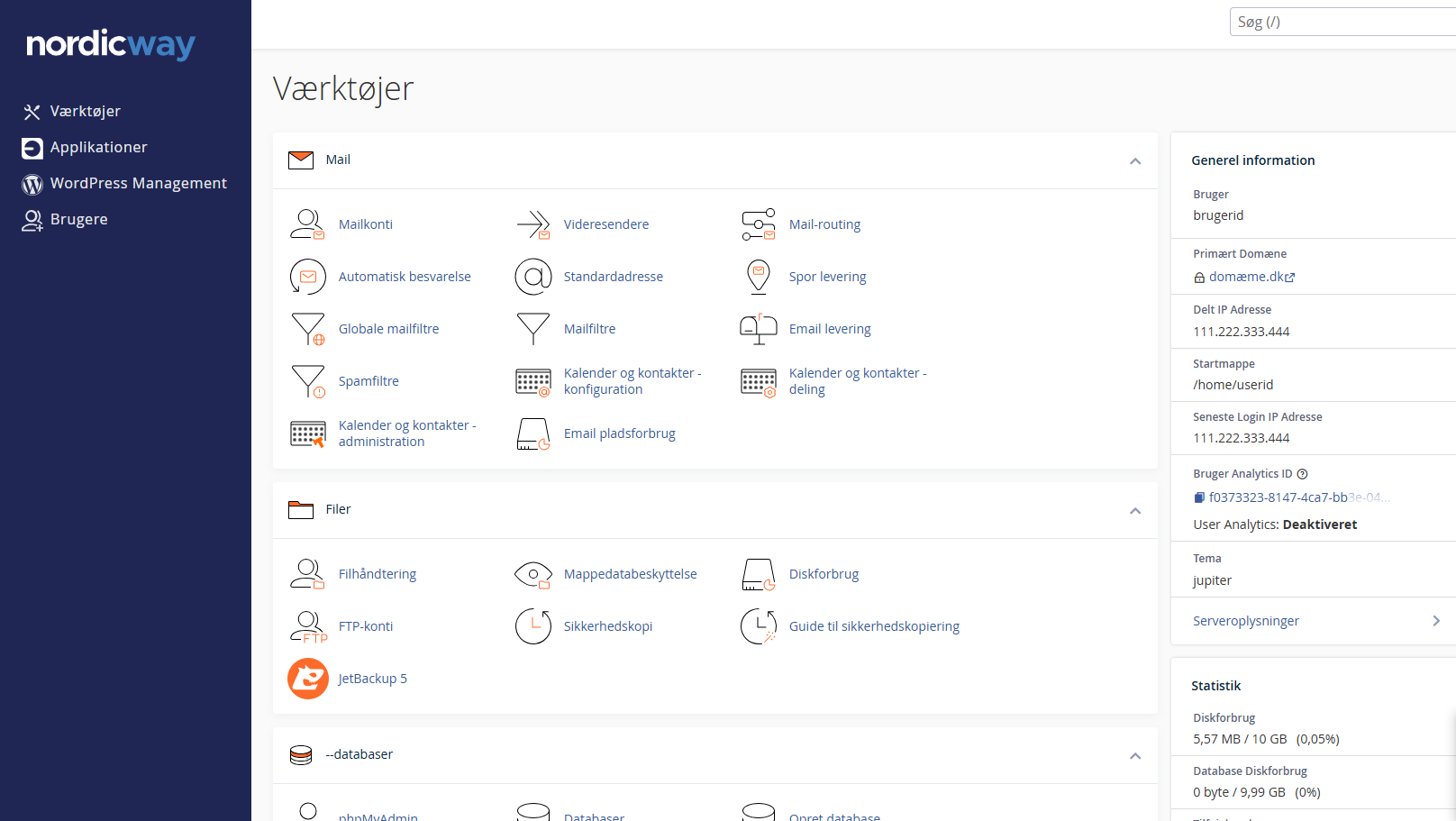 cPanel hos nordicway